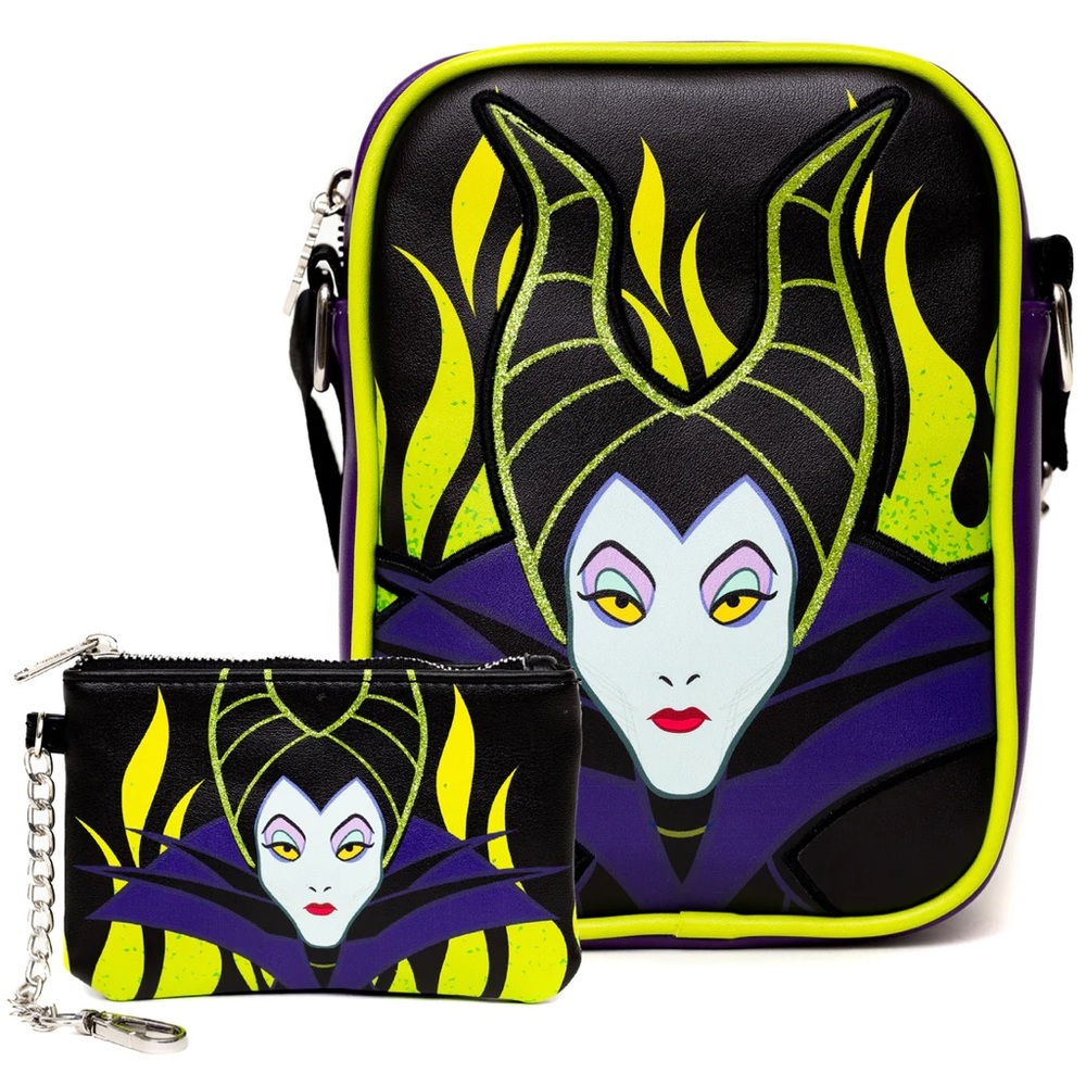 Disney Villains Sleeping Beauty Maleficent Close Up Bag & Wallet Set Vegan NWT